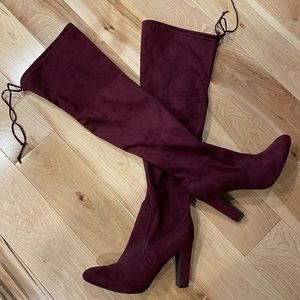 Over Knee faux suede boots